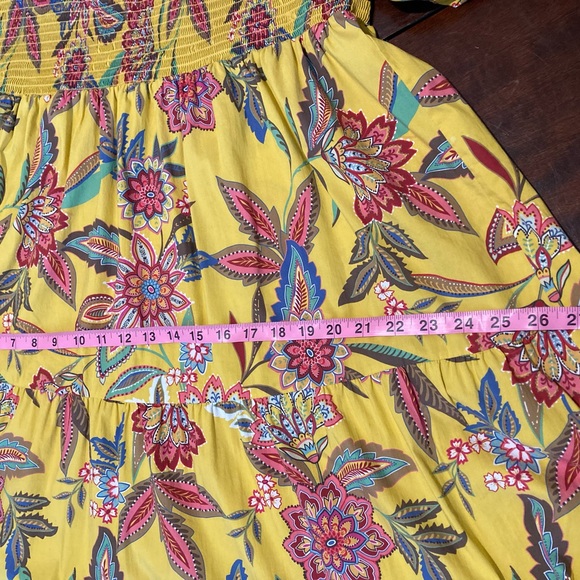 Johnny Was Mladen midi sundress yellow floral - Picture 6 of 12